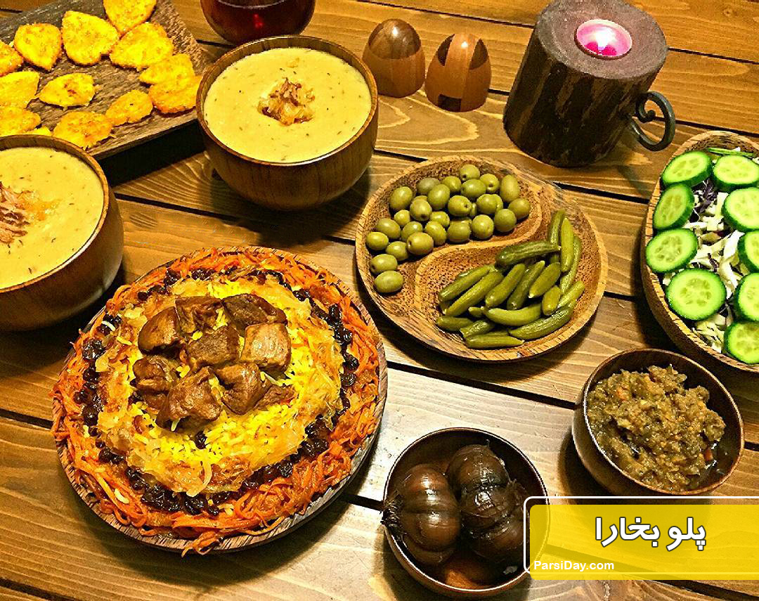 طرز تهیه پلو بخارا با گوشت خورشتی و کشمش لذیذ و مجلسی مرحله به مرحله 20 طرز تهیه پلو بخارا ساده و لذیذ و مجلسی با گوشت و هویج و کشمش