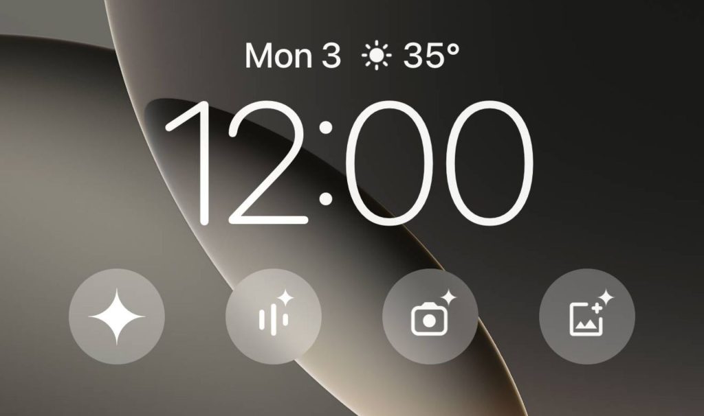 گوگل جمینای روی صفحه قفل ios