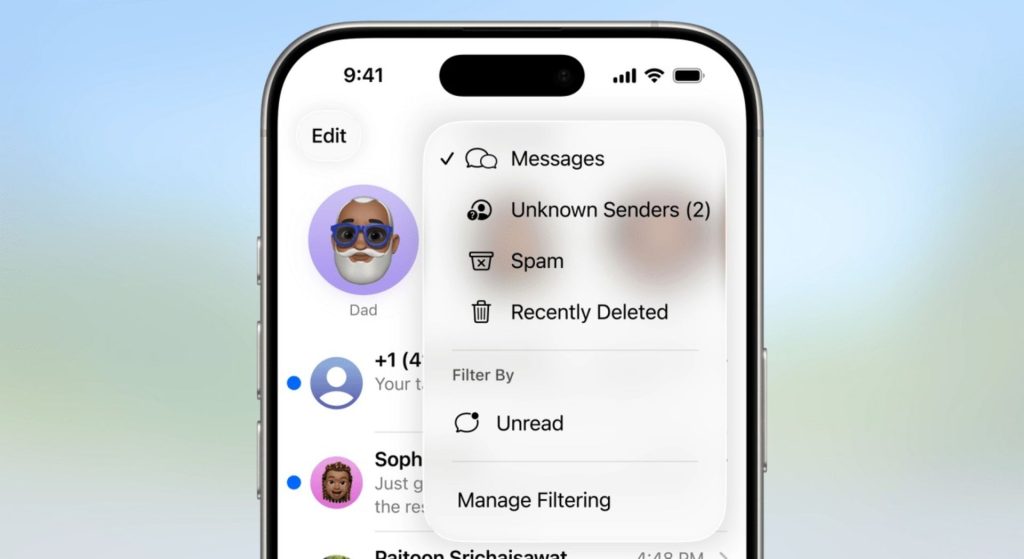فیلترکردن پیام‌های ناخواسته در پیام‌رسان iOS